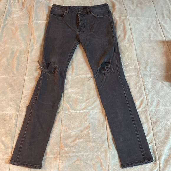 Ksubi Chitch Krow Krushed Ripped Slim Skinny Jeans “Faded Black” - Picture 2 of 7